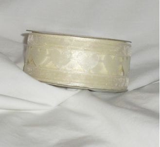 Ivory Hearts Ribbon...1.1/2" X 10 yards