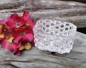 Glass Salt Cellar, Salt Dip, Vintage Dinnerware, Fancy Table