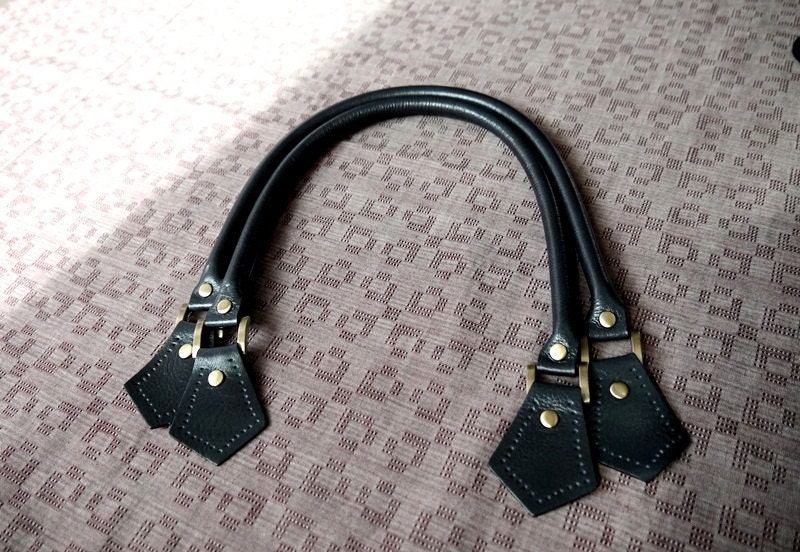 Dark Blue Genuine Leather Bag Handle Length 23 inches