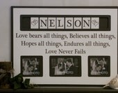 Personalized Family Name Photo Frame Custom Wedding Gift, Anniversary Love Father Mother Parents Quote Guest Book Frames Engagement - Brown