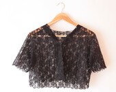 1950's black Chantilly lace bolero jacket