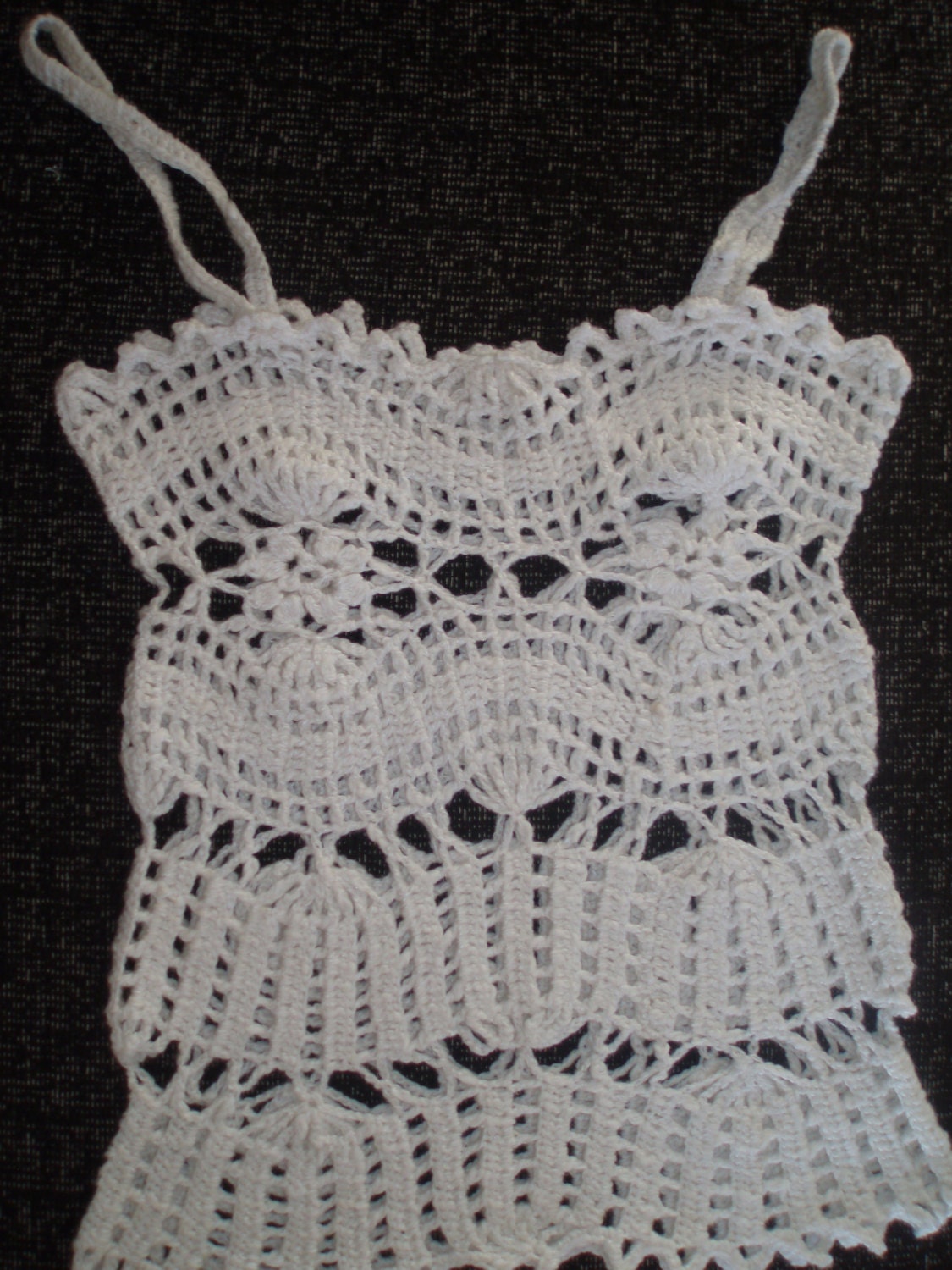 Crochet lace summer beach girls halter top vest blouse natural white