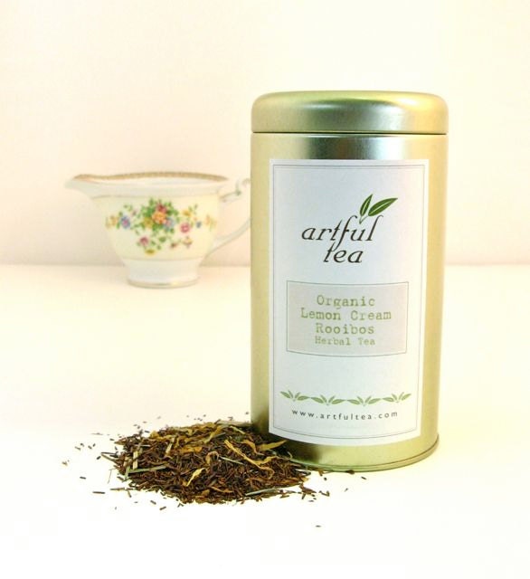 Organic Lemon Cream Rooibos Tea, Loose Leaf Herbal Infusion, 3.5 oz. Tin, Lemongrass, Marigold,  Caffeine-Free, Health Drink
