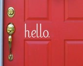 FREE SHIPPING - hello welcome front door vinyl decal sticker