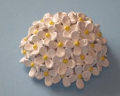 5 1/2" Ceramic wild flower bouquet accent, floral decor wall sculpture, flower bloom wall hanging, garden art, nature, one of a kind