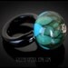 RESERVED - Teal lampwork glass flower ring