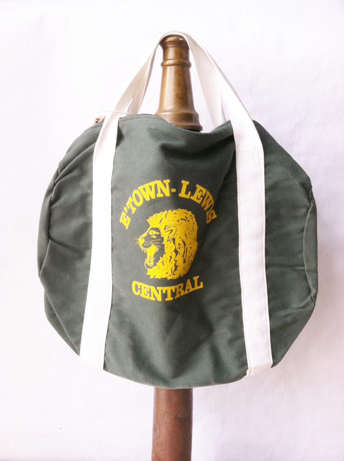 Vintage School Bag Duffle Bag Lion Mascot New York