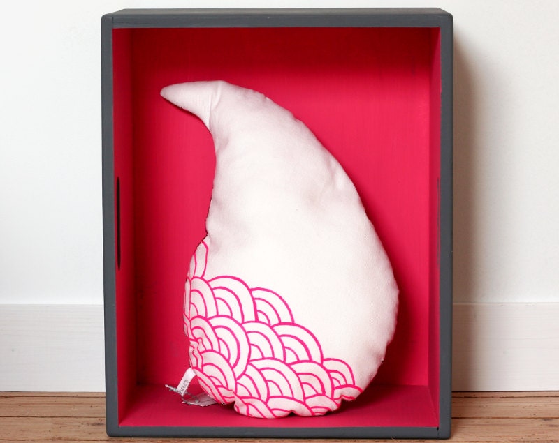 Raindrop shaped pillow - Neon pink drop pillow