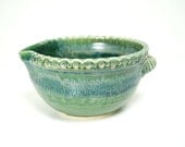 Mixing Bowl / Batter Bowl / Handmade Pottery in Green / Ready to Ship