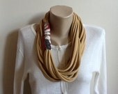 Scarf Necklace -Beige Malaysian Batik Scarflace