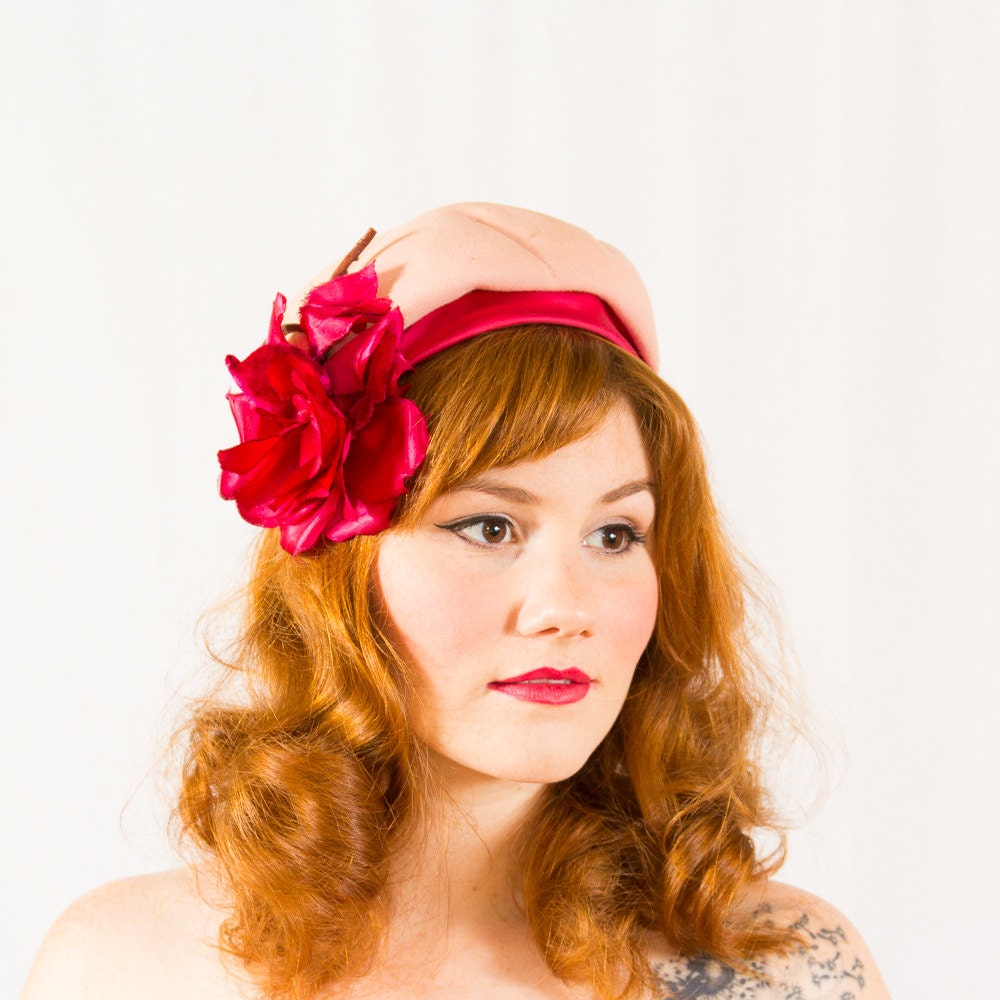 1950s vintage hat / wool hat / Loveman's