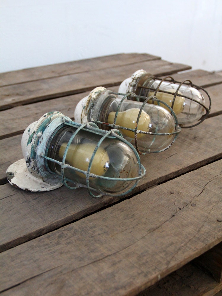 Antique Ship Lights / Collection of 3 Lovell Ship Lights
