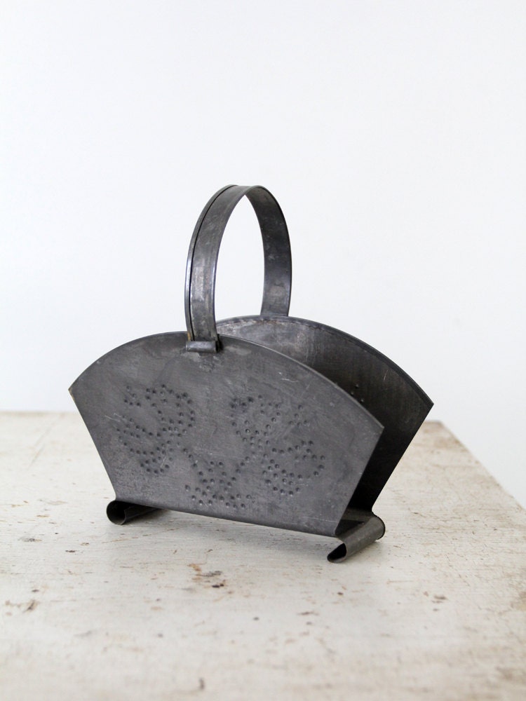 Vintage Metal Basket / Letter Holder
