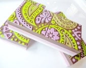 PAISLEY PRINT SOAP, Colors of Pink, Yellow, Lime Green, and Chocolate Brown, Scented in Peppermint Rose, Vegetable Based, Handmade