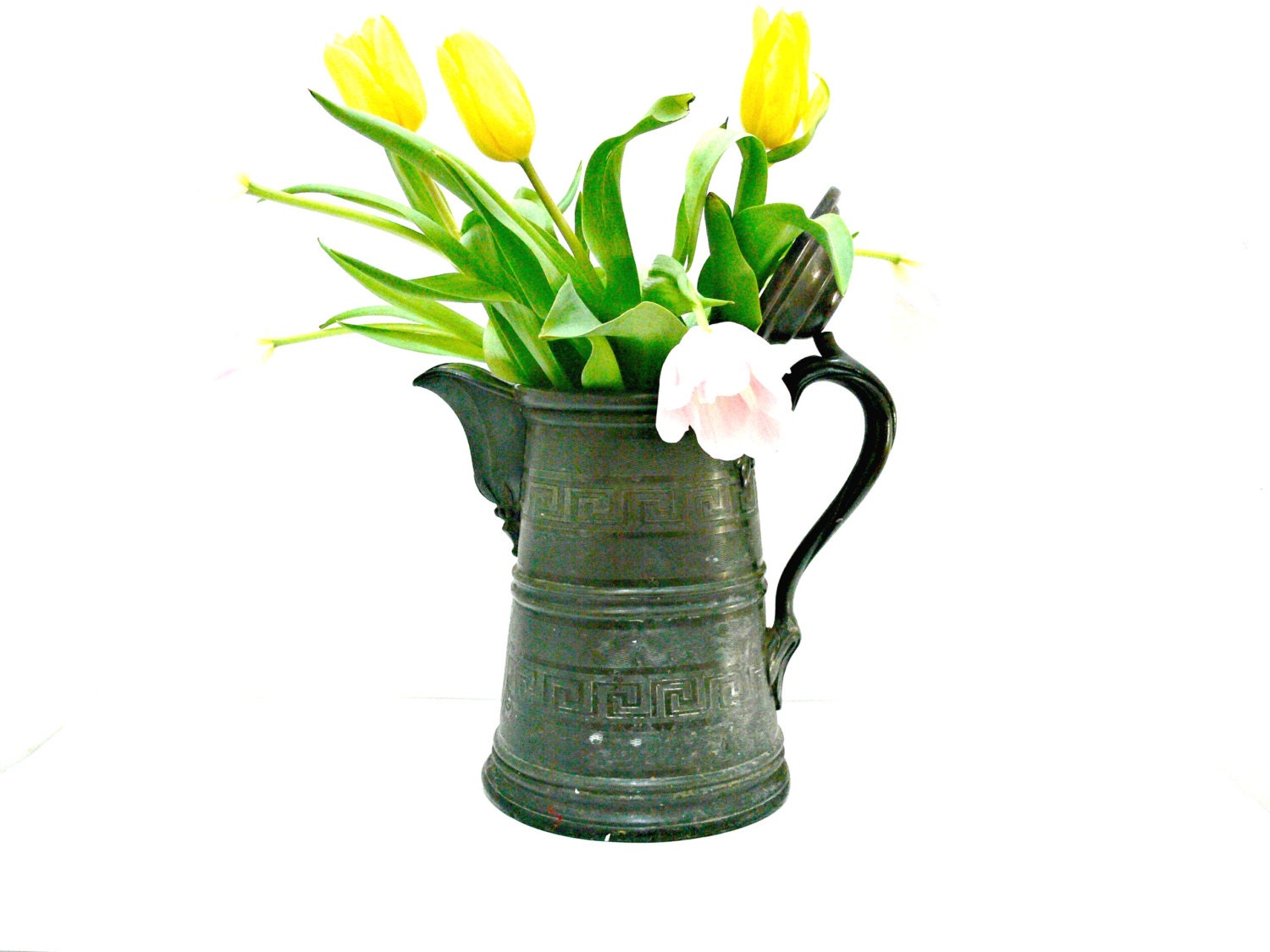 Antique Double Wall Pitcher - Stimpsons Silver Plate - Pat. 1854