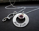 RN/ LPN Nurse Stethoscope Necklaces, Nurse Jewelry Graduating Gift w/ Necklace, Sterling Silver, Open Heart, Birthstone in Sterling Silver
