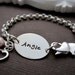 Little Girl Charm Bracelet, Baby girl Bracelets, personalized name Bracelet, Girl Name Bracelets Baptism Gift w/ Name & Heart Elephant clasp