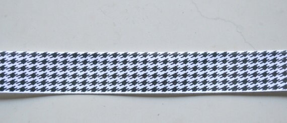 Black and white houndstooth 7/8" grosgrain ribbon Il_570xn
