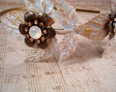 Ivory Leaf Headband Bridal Accessory - Hand Painted Woodland - Accessories by Split Personality Designs