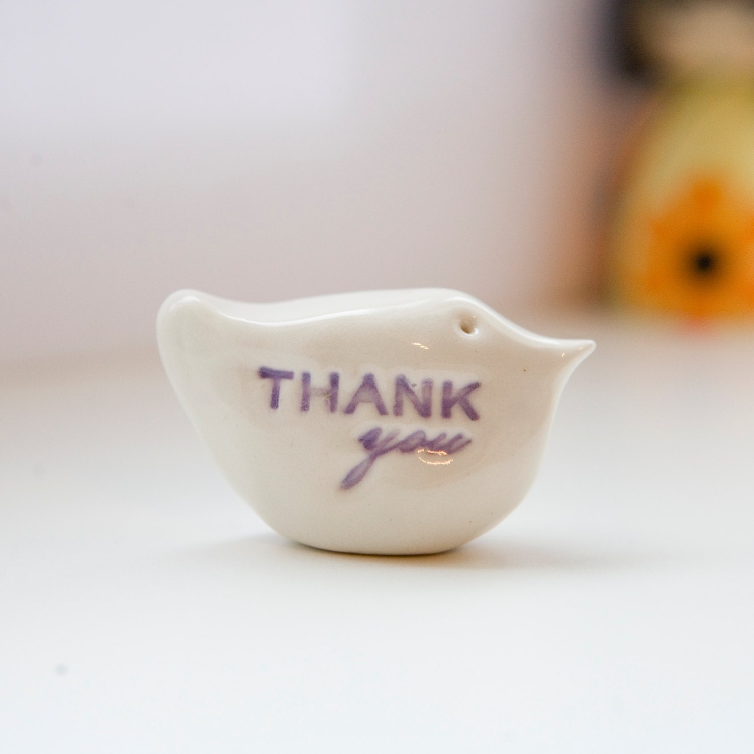 Thank you gift little clay bird keepsake porcelain messenger bird sculpture