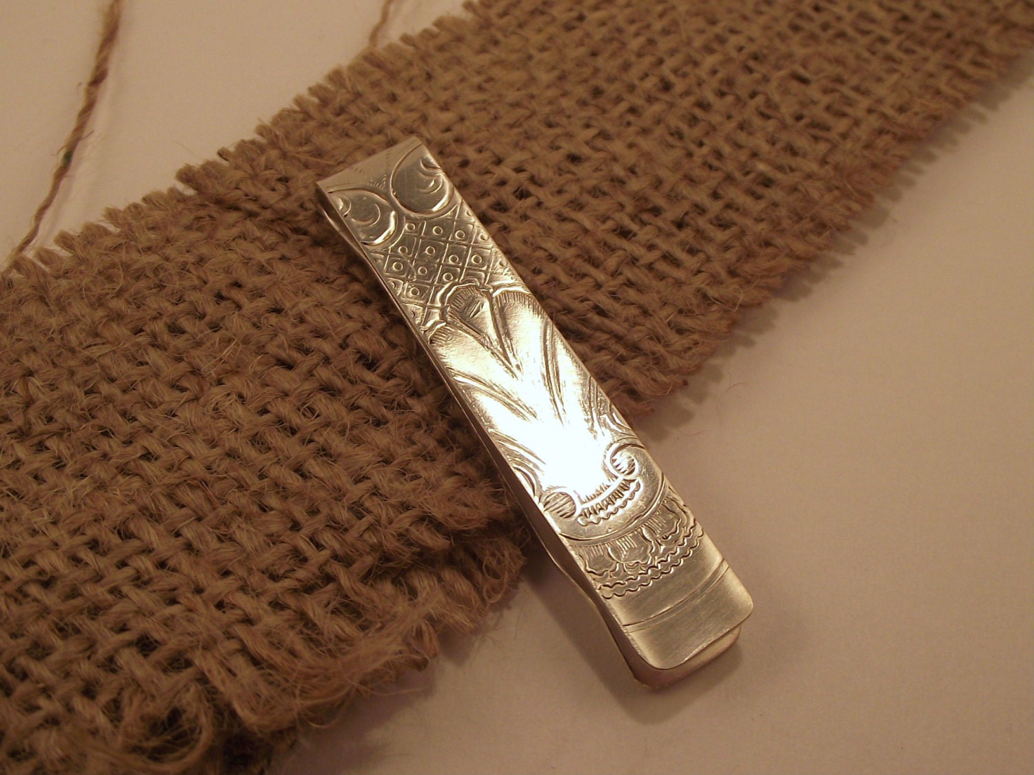 Tie Clip/ Customized Money Clip /Groomsmen Gifts/ Wedding Gifts for Men / Men's Accessories/ Recycled Metal/ TC 610