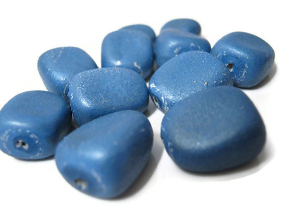 Denim Blue Reclaimed Plastic Bead Lot
