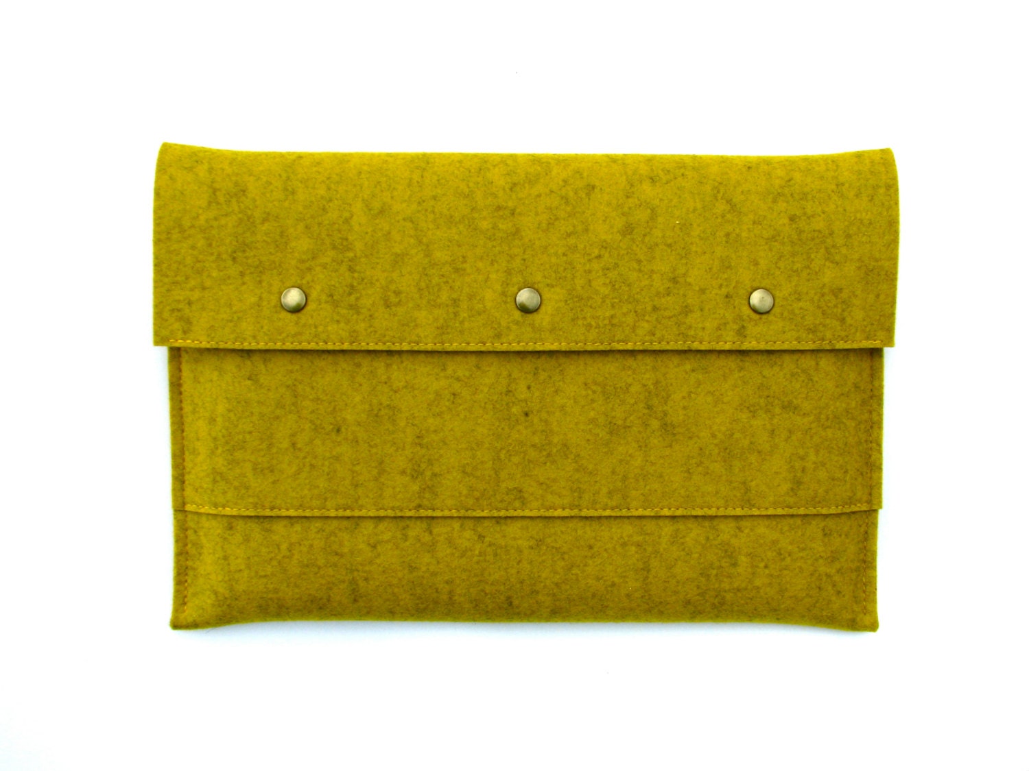 13"  Macbook AIR //  wool felt laptop sleeve in V I V I D . M U S T A R D