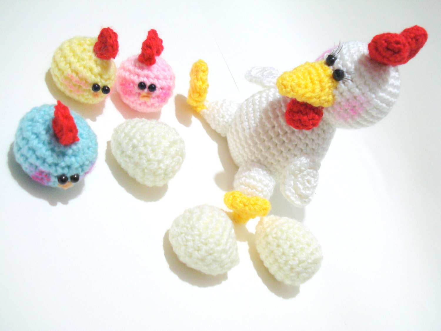 Pattern, Amigurumi Hen and Chicks Pattern, Amigurumi Animal Pattern, Chicken and Baby Chicks Pattern, Tutorial