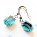 Gorgeous Carribean Blue Vintage Glass Dangle Earrings Blue Rhinestone Earrings Shabby Chic Weddings Bridesmaids