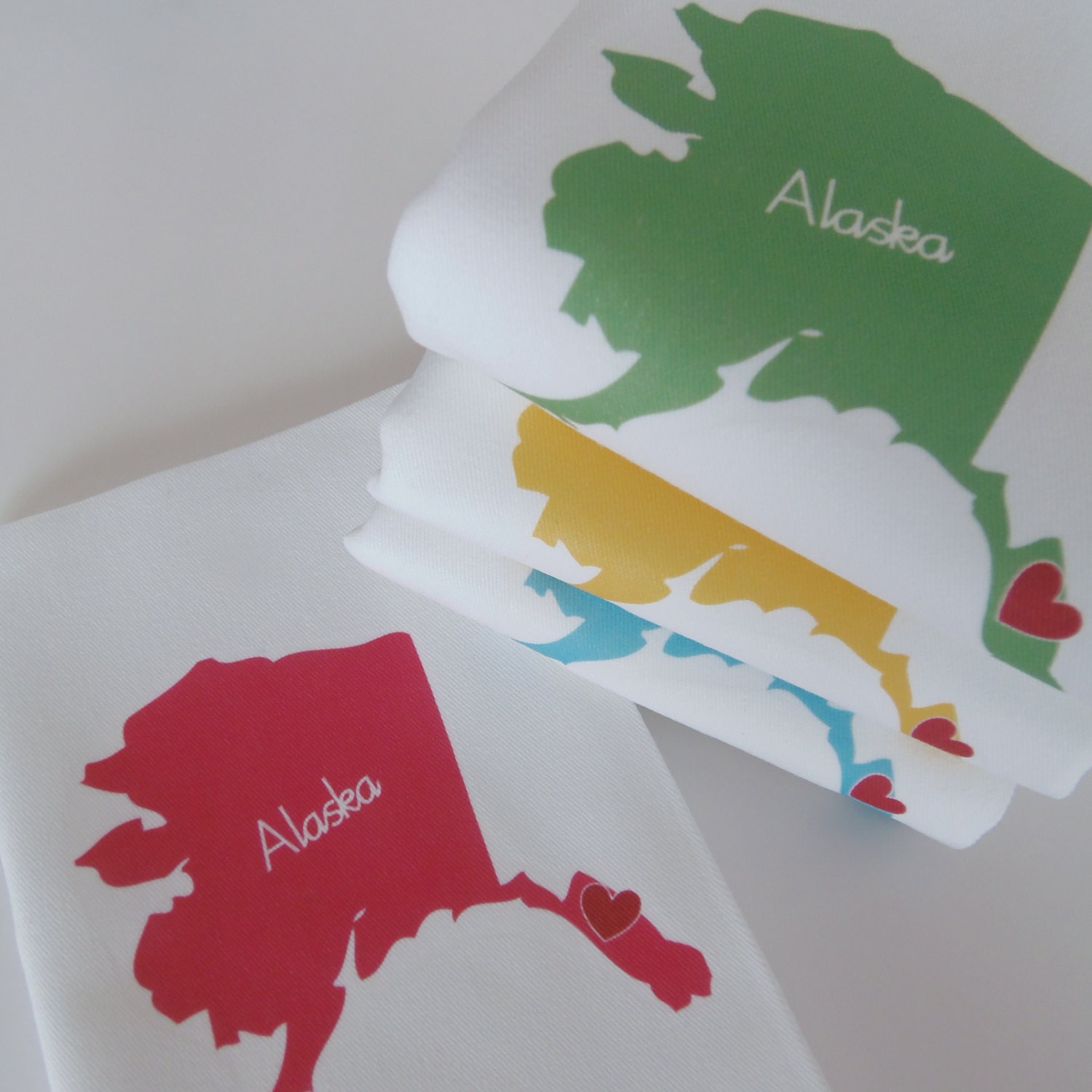 I Love Alaska, Set of Four Napkins- Set of FOUR