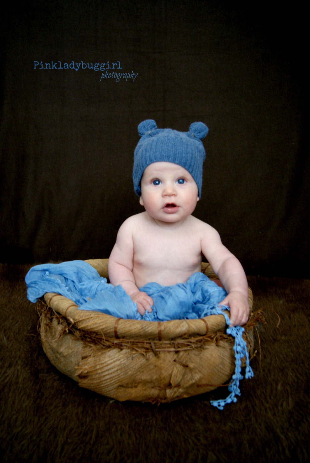 3-6 month blue bear cap photo prop hat FREE SHIPPING