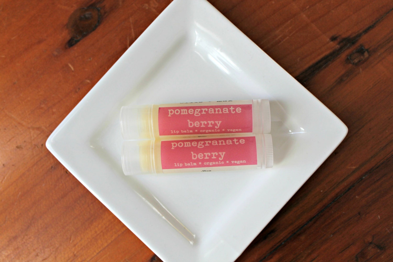 VEGAN Lip Balm POMEGRANATE BERRY Organic .15oz tube