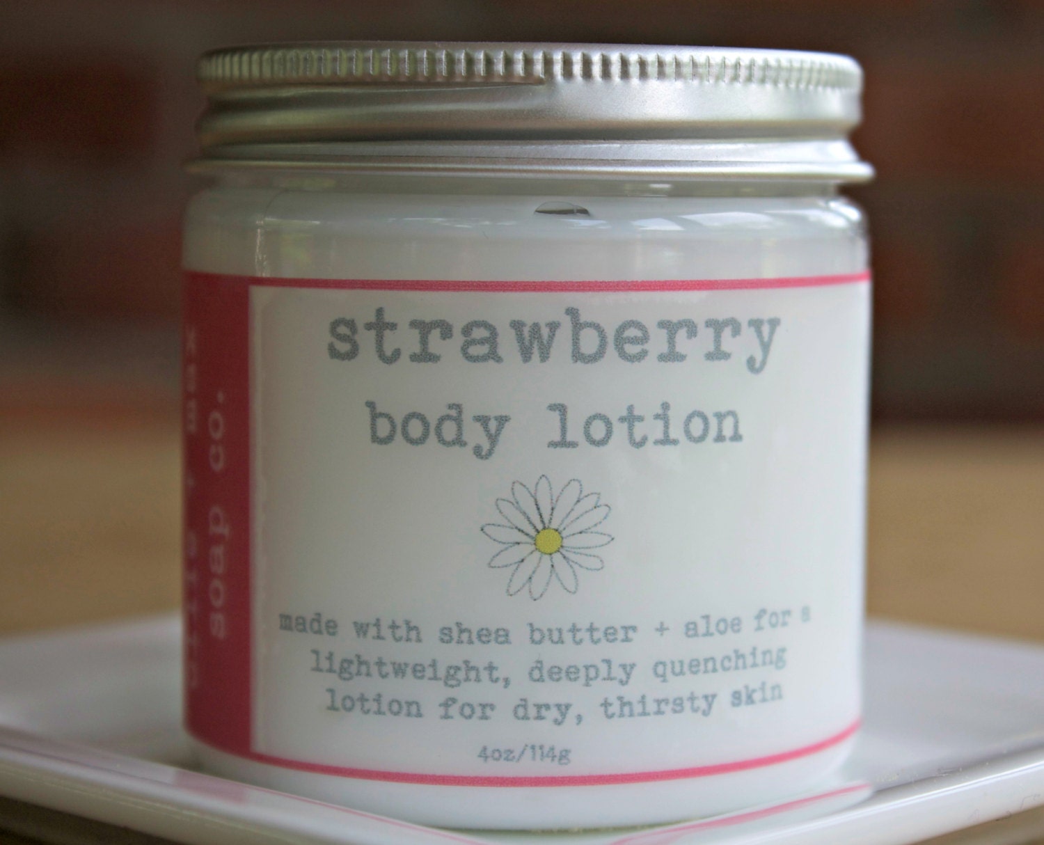 STRAWBERRY Lotion, Vegan Lotion, Hand and Body Lotion, 4oz