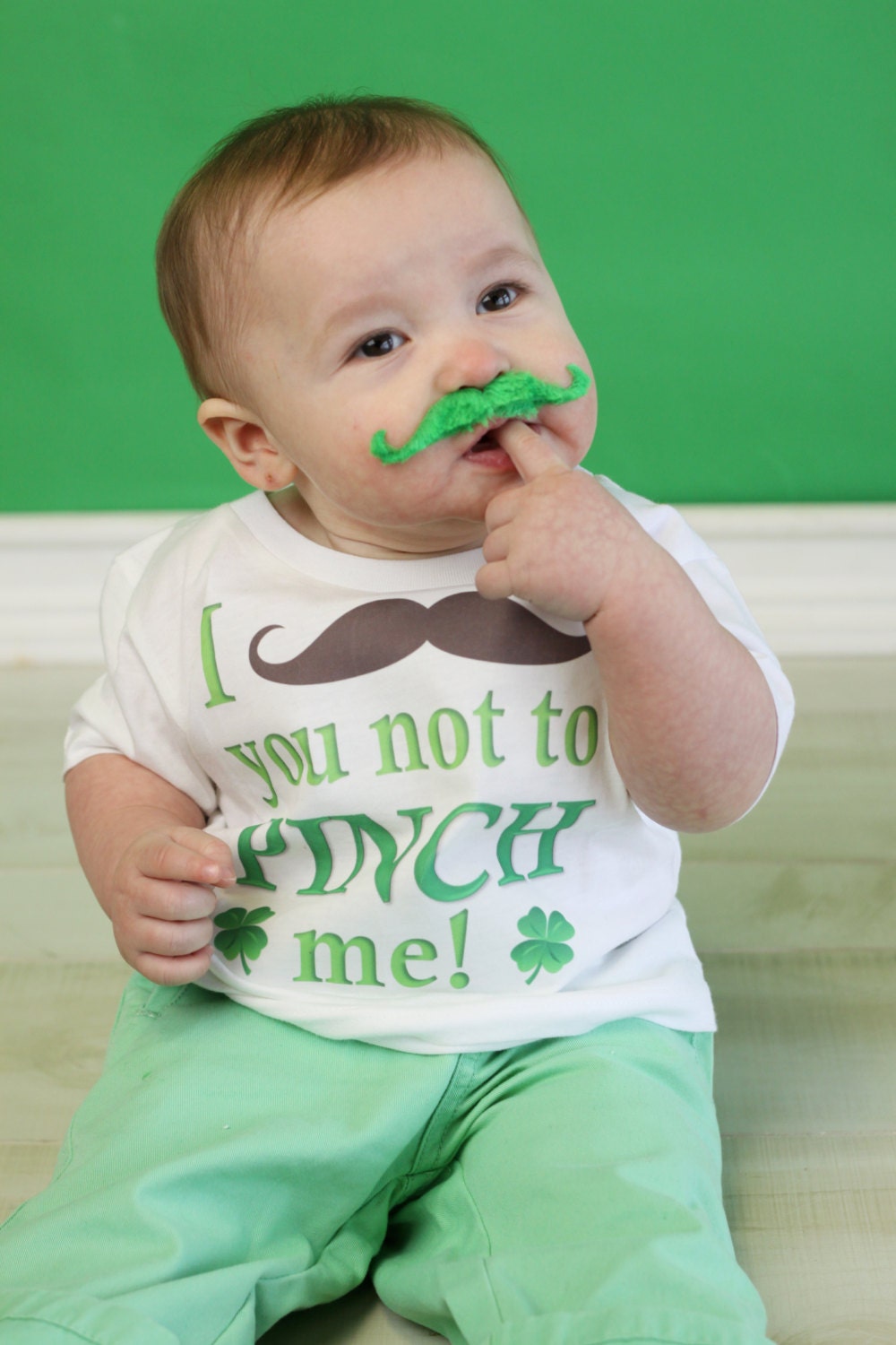 I (Mustache) You Not To Pinch Me - Funny St. Patricks Day ONESIE - Toddler Tee also available