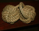 Knotted Monkey Fist Rope Door Stop or Book End Great Decor Rustic Nautical