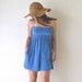 Terrycloth Beach Romper Dress. Vintage 1970s. Bold Blue Bathing Suit Cover Up. Small / Medium