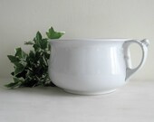 Antique White Ironstone Chamber Pot - Lion Head Handle