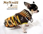 Dog Hoodie Sweater Brown Camouflage Nature Puppy Clothes Cat Clothing Handmade Crochet D897