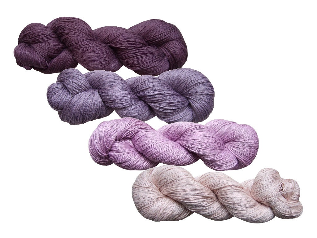 High quality 100% LINEN yarn, 400gr (4 hanks x 100 gr)-Pure Linen Flax For All Purpose Use- Weaving, Crocheting, Knitting, Crafts