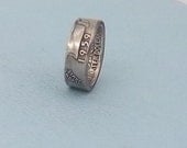 Silver coin ring washington quarter year 1959 size 7.  90% fine silver jewelry