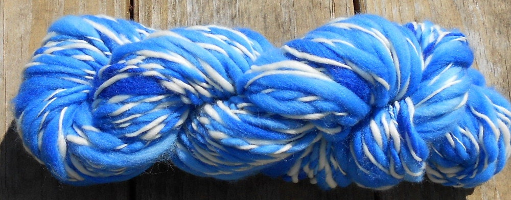 Handspun Yarn, Yarn, Bulky Yarn, Wool, 94 yards, 6 wpi,3.2 oz., 92 g