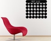 Round Calendar Chalkboard Wall Decal