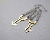 no. 120 - white moonstone and golden arrow earrings