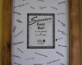 Rustic Wedding Frame With Guest Signature Mat...Hand Crafted  8" x 10" Photo Opening