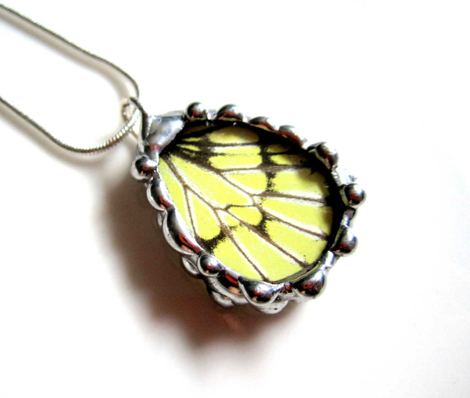 Real Butterfly Wing Necklace Catasticta corcyra
