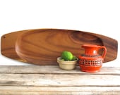 Vintage Wood Serving Tray - Mid Century Design Table Platter , Mid Century Platter, Monkey Wood