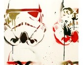 STAR WARS ART Metallic Vrsn Deathtrooperz Original Painting 18x24 Canvas With Stencils Spray Paint Original Graffiti Pop Art Inspired