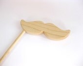 Wood Toy Mustache on a Stick for Kids Organic Wood Toy