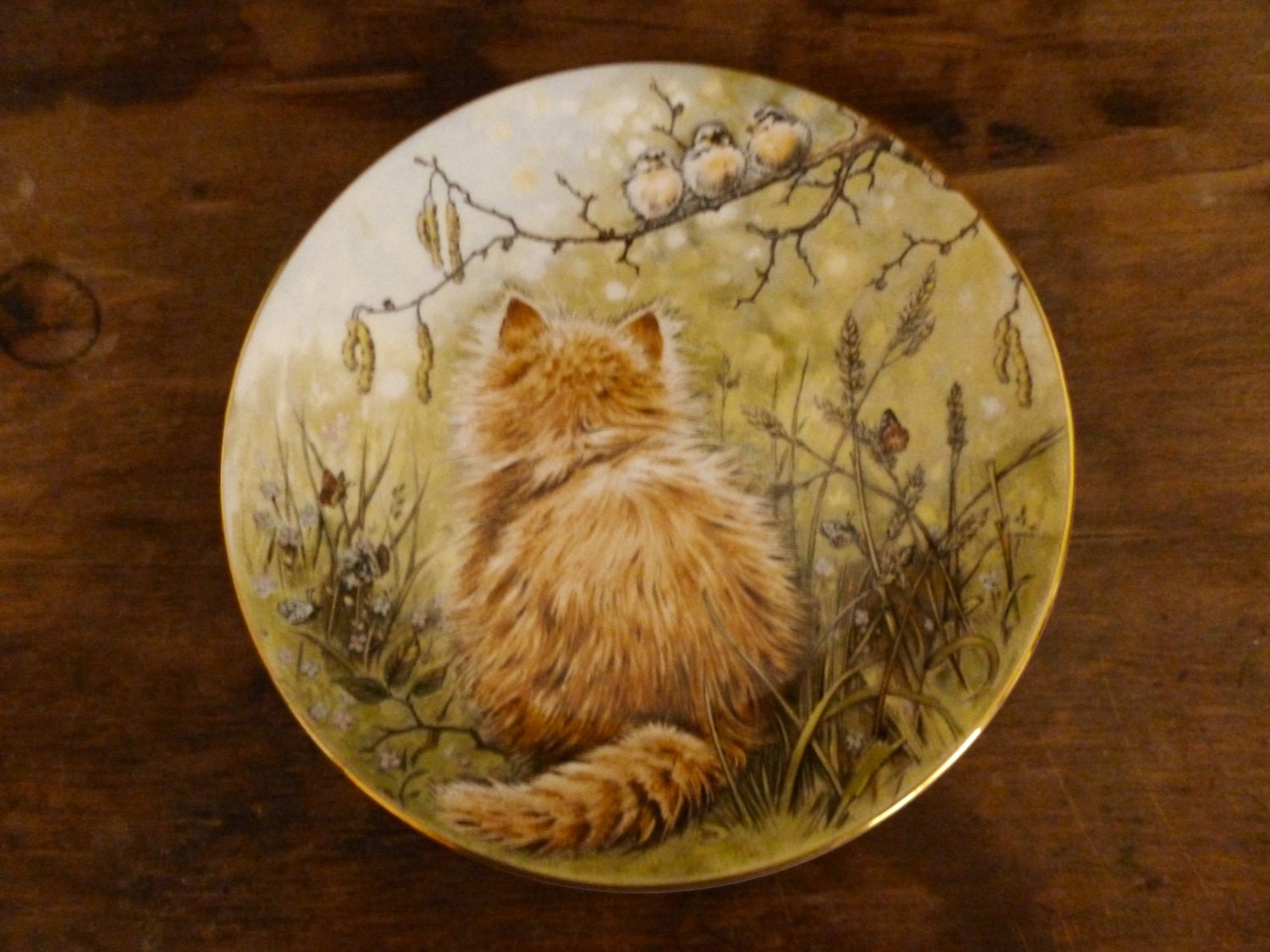 Vintage Kitten Birdwatcher Collector Plate