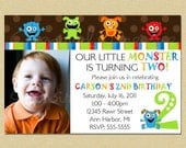 Little Monster Rawr Birthday Invitation - Brown Il_170x135